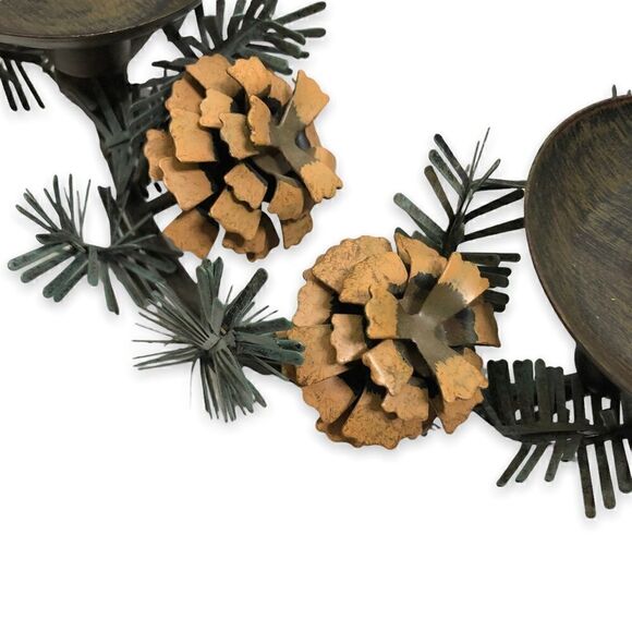 PartyLite Pinecone Candleholder Wreath P8246 Metal Centerpiece Holiday D… - Picture 7 of 12